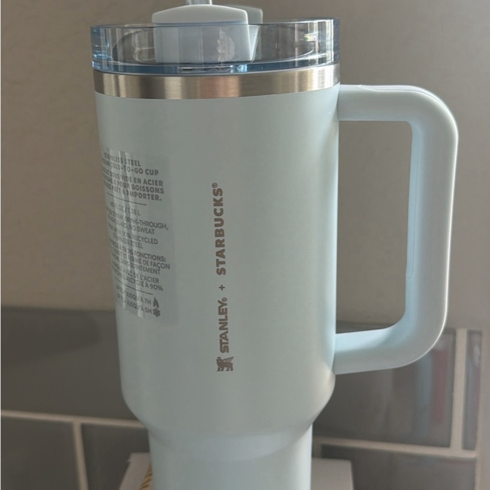 Stanley + Starbucks Spring Light Blue Travel Mug with Handle